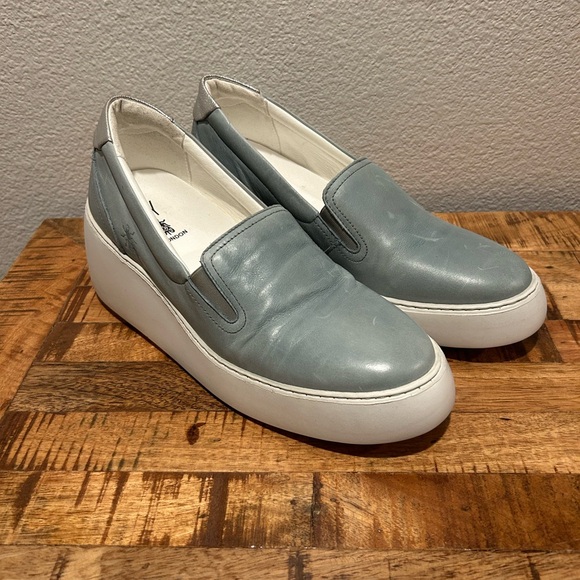 Fly London Deca Womens Deca Blue Casual Leather Wedge Platform/Sneakers Size 41 - Picture 7 of 7